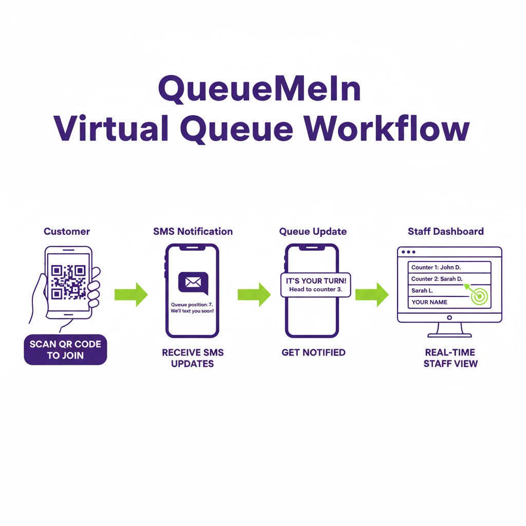 Virtual queue operational workflow diagram